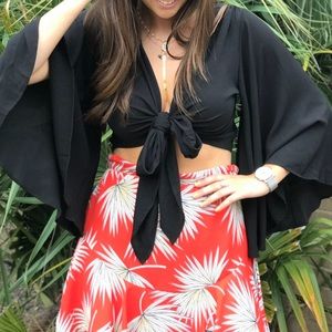 Fab’rik Black Wrap Crop Top